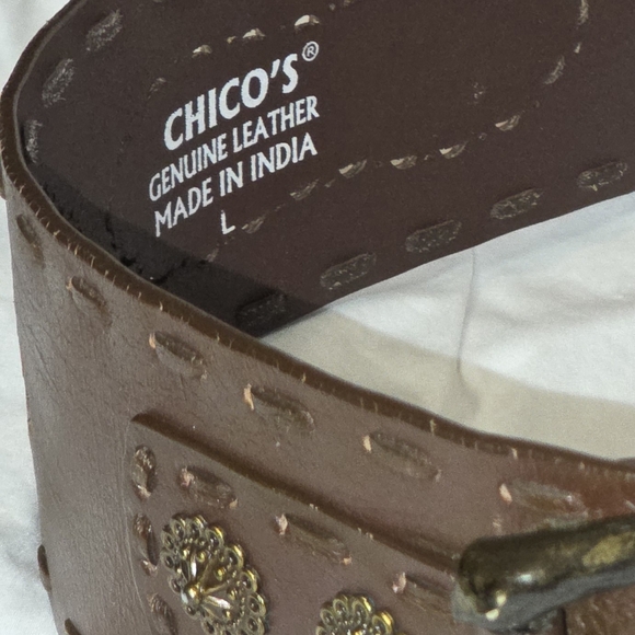 Chico Genuine Leather Brown L Metal Hooking Buckle see size measurements below main image 4